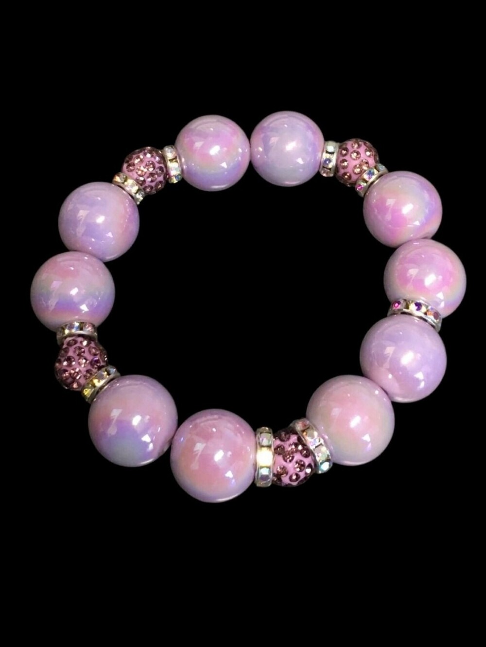 Lavender Chunky Beaded Bracelet 💜